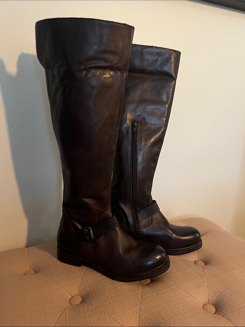 Vintage Foundry Co. Classic Tall Leather Riding Boots - Brown